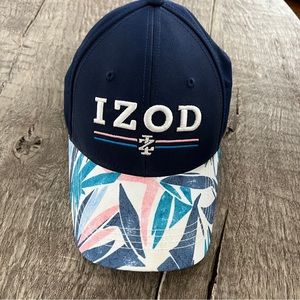 IZOD Logo Golf Tropical Palm Floral Spring Navy Pink Teal Baseball Cap Hat